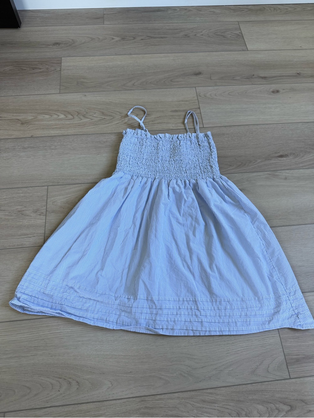 American Eagle Outfitters Light Blue & White Striped Sundress
